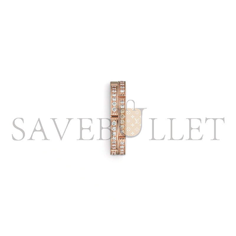 Ca*t1er maillon panthÈre wedding band, double row, half-paved b4098800